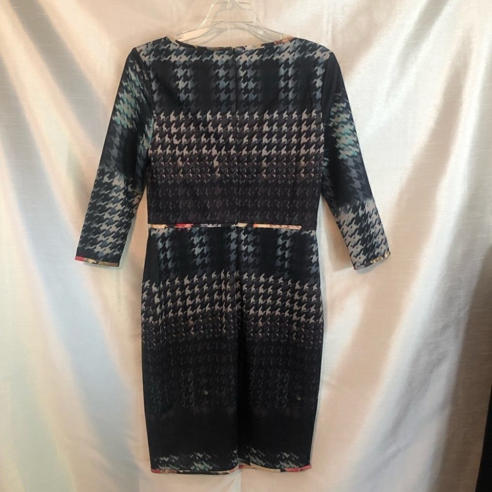Bedo Bodycon Pencil Fitted Dress Black/Multi Colored Ladies Med - Picture 12 of 13